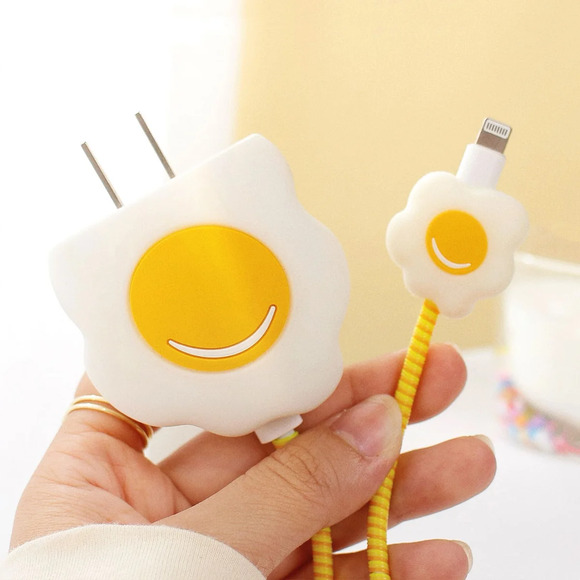 Eggy Breakfast iPhone Charger Cover Cable Protectors P31 - Picture 2 of 4